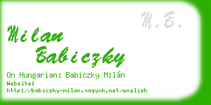 milan babiczky business card